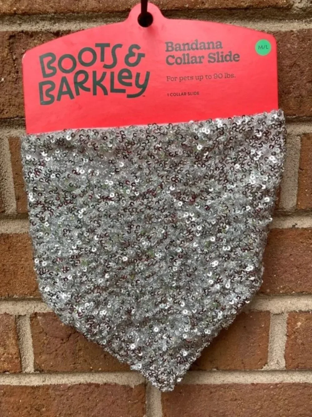 Bootse & Barkley Sequin Bandana Dog Collar Slide - Size: M/L (up to 90lbs)